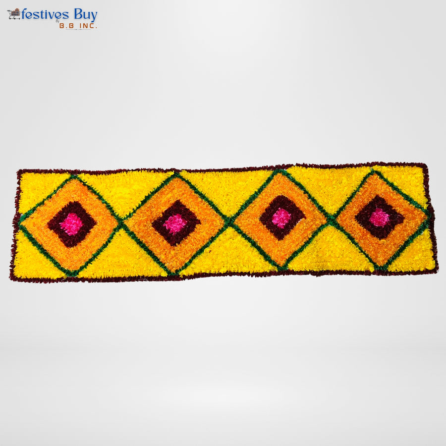 Golden Radiance Wool Rangoli – 36 Inch Washable Rexine Base by Festives Buy