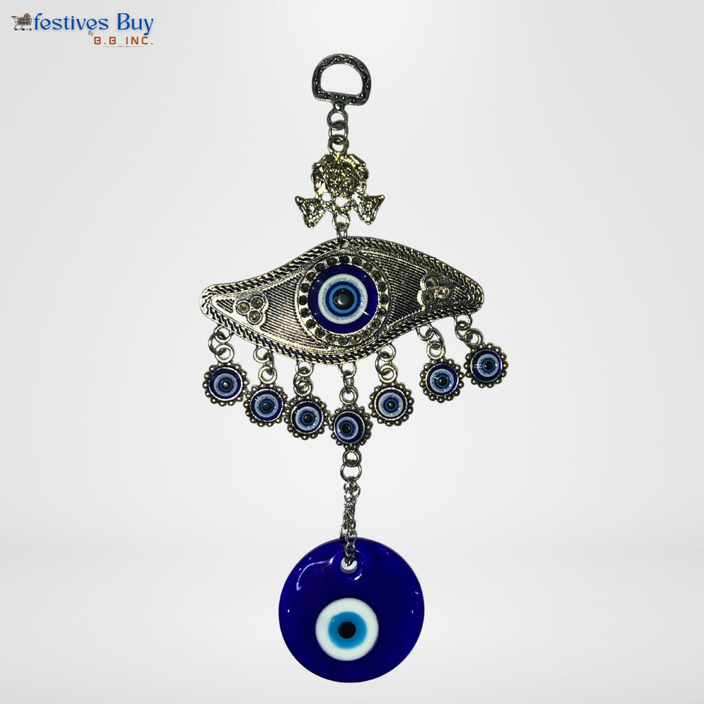 Celestial Eye Metal Wall Hanging – 8.5 Inch Evil Eye Protection Decor by Festives Buy