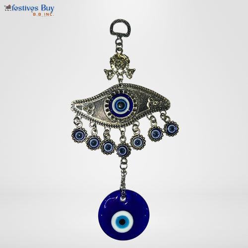Celestial Eye Metal Wall Hanging – 8.5 Inch Evil Eye Protection Decor by Festives Buy