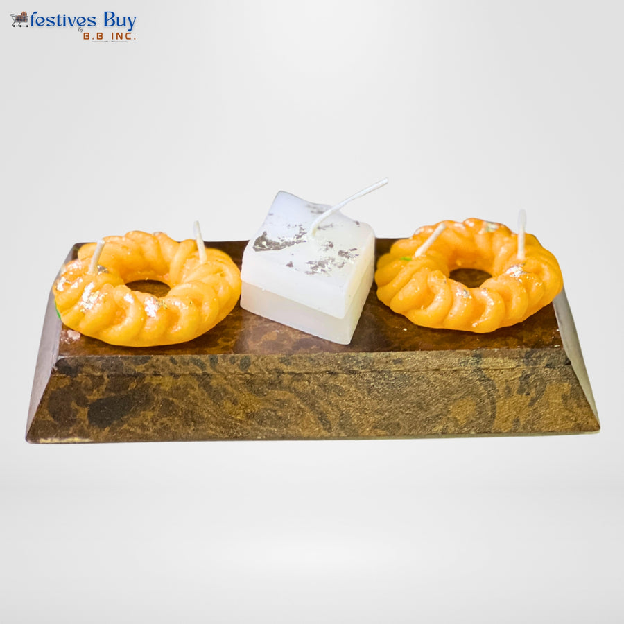 Designer Imarti & Kaju Katli Candles Set by Festives Buy