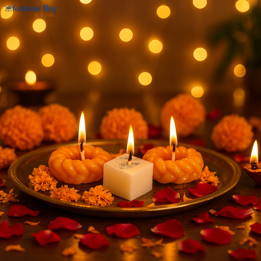 Designer Imarti & Kaju Katli Candles Set by Festives Buy