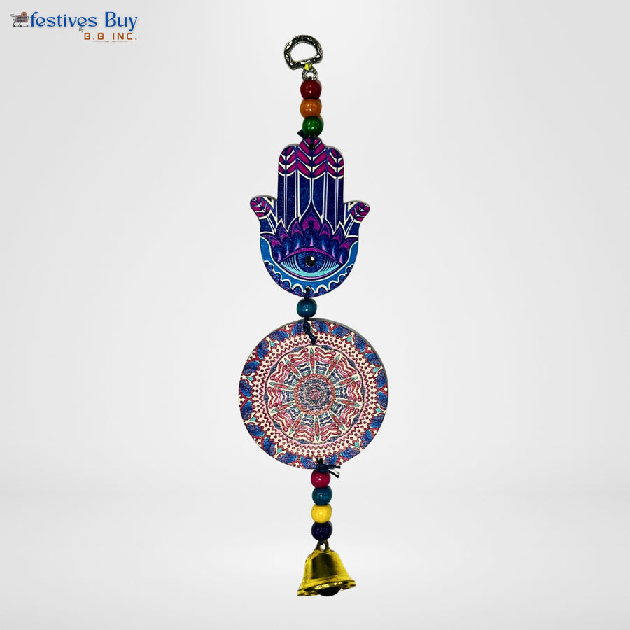 Divine Palm Evil Eye Wall Hanging – 11 Inch Hamsa Good Luck Decor by Festives Buy