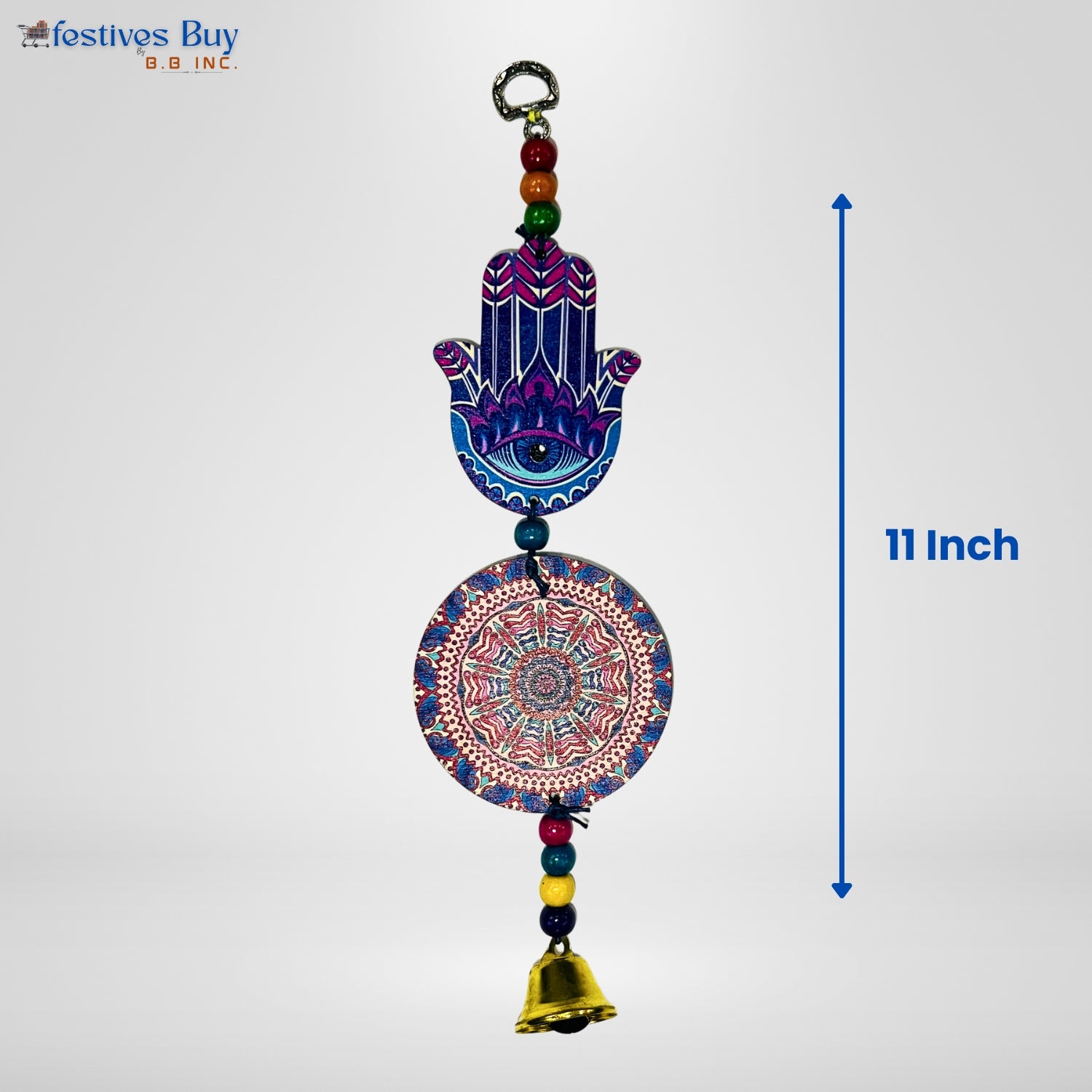 Divine Palm Evil Eye Wall Hanging – 11 Inch Hamsa Good Luck Decor by Festives Buy
