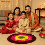 Ethereal Bloom Wool Rangoli – 10 Inch Washable Rexine by Festives Buy