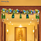 Evil Eye Floral Toran – 40 Inch Decorative Door Hanging with Flowers, Beads & Tassels by Festives Buy