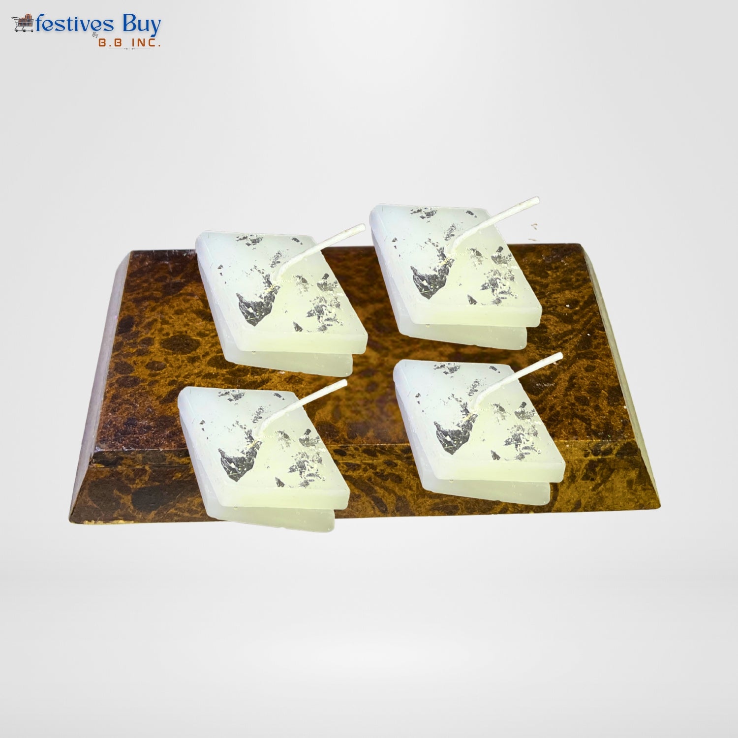 Festive Kaju Katli Designer Candles Set of 4 by Festives Buy