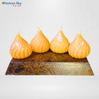 Festive Modak Designer Candles Set of 4 (Orange) by Festives Buy