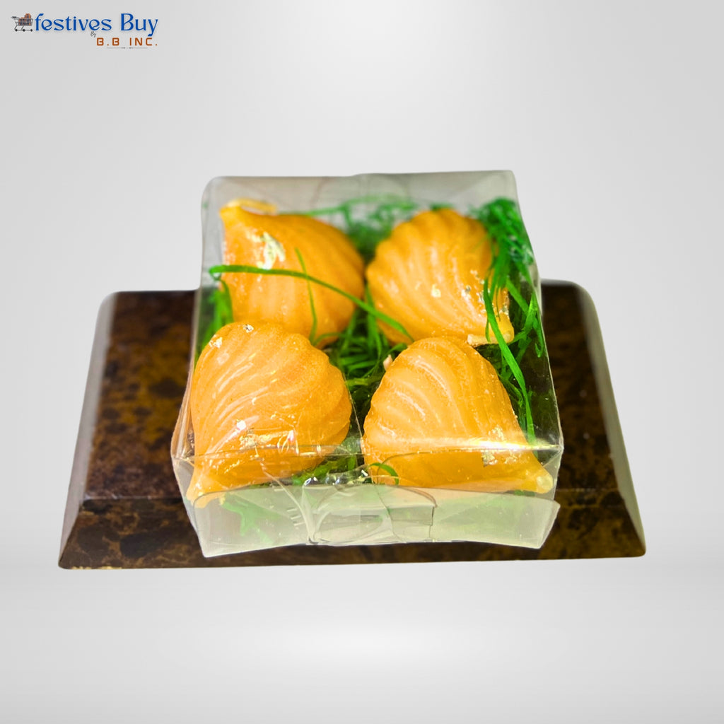 Festive Modak Designer Candles Set of 4 (Orange) by Festives Buy