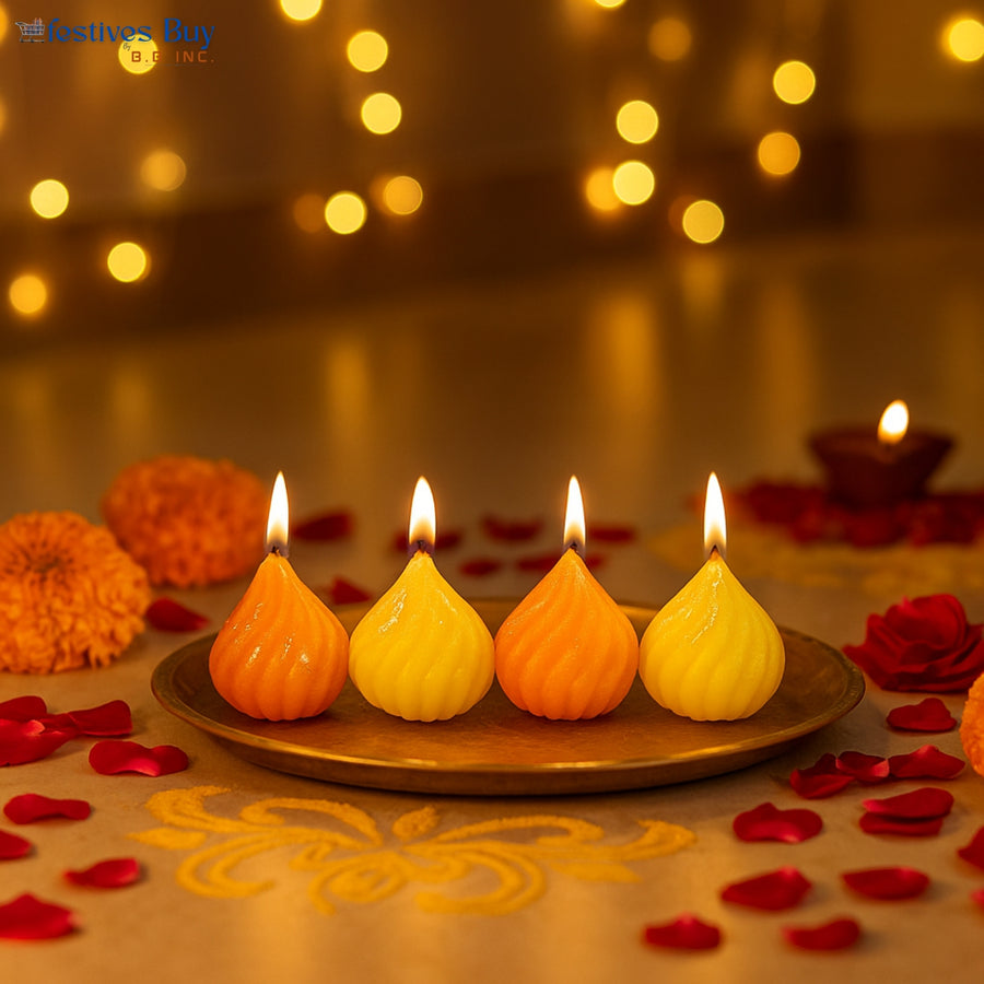 Festive Modak Designer Candles Set of 4 by Festives Buy