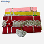 Festives Buy Decorative Tassel Shagun Envelope Clutch – Set of 3 (Red, Yellow & Pink)