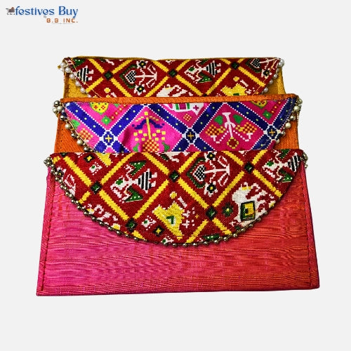 Festives Buy Ethnic Embroidered Shagun Envelope Clutch Set of 3 – Premium Festive & Wedding Gifting