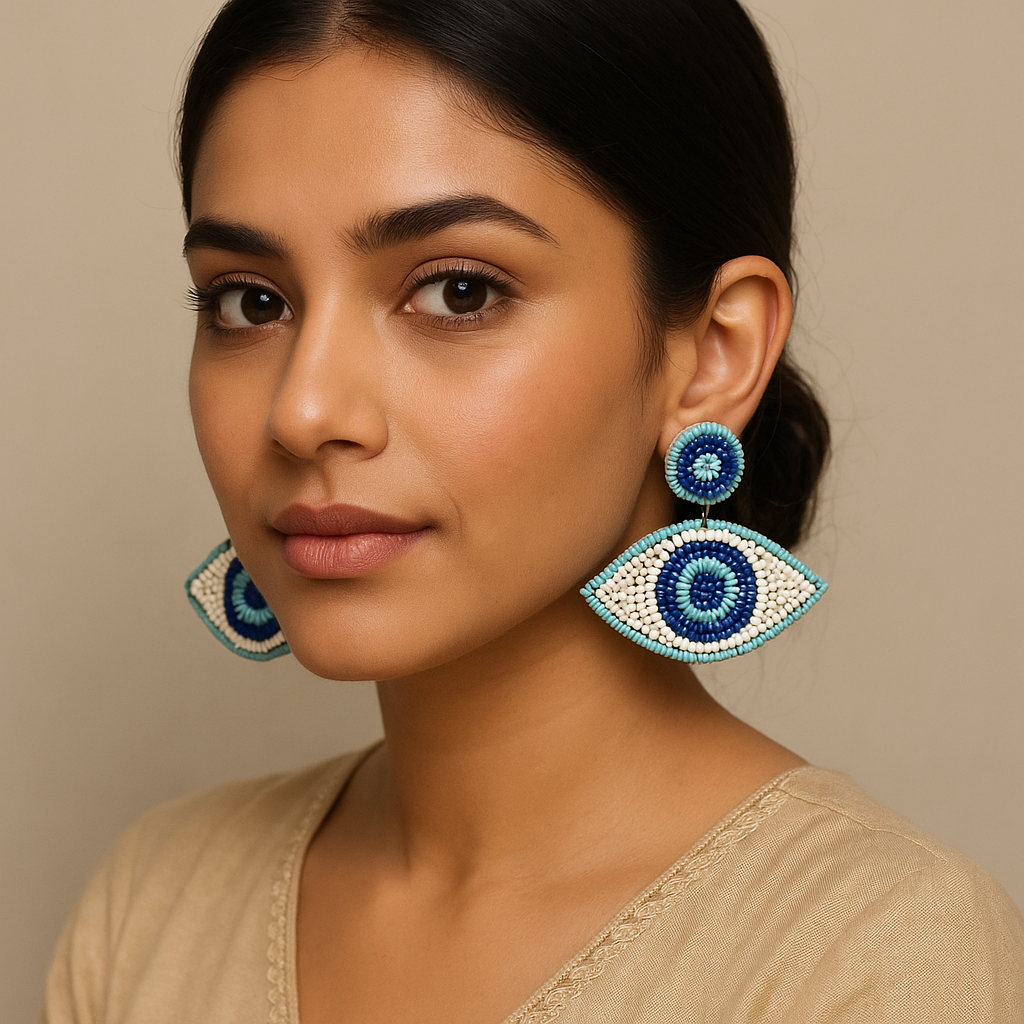 Festives Buy Evil Eye Beaded Earrings – Handmade Protective Statement Jewelry