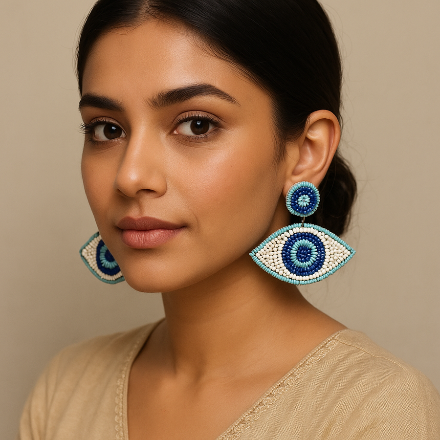 Festives Buy Evil Eye Beaded Earrings – Handmade Protective Statement Jewelry