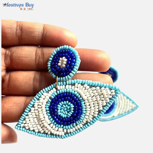Festives Buy Evil Eye Beaded Earrings – Handmade Protective Statement Jewelry