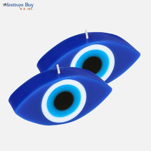 Festives Buy Evil Eye Shaped Candles – Set of 2 Decorative Nazar Protection Candles