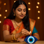 Festives Buy Evil Eye Shaped Candles – Set of 2 Decorative Nazar Protection Candles