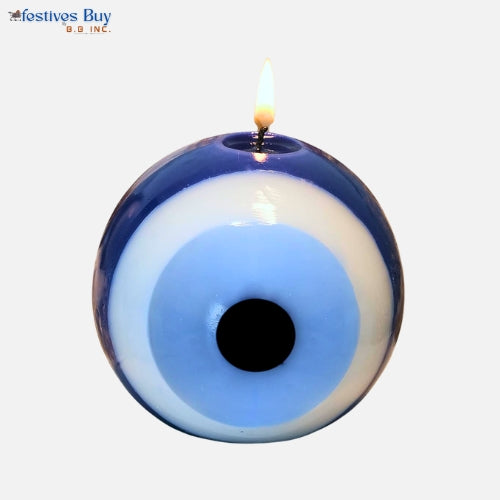 Festives Buy Evil Eye Sphere Candle – Protective Round Decorative Candle for Home & Gifting
