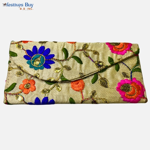 Festives Buy Floral Embroidered Shagun Envelope Clutch – Elegant Festive & Wedding Gifting