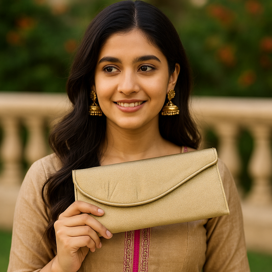 Festives Buy Golden Shagun Envelope Clutch – Elegant Festive & Wedding Gifting