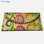 Festives Buy Premium Brocade Shagun Envelope Clutch – Set of 4 (Red, Pink, Green & Gold)