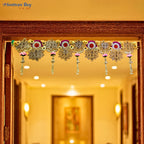 Floral Pattern Designer Toran – 40 Inch Decorative Door Hanging with Golden Motifs & Tassels by Festives Buy