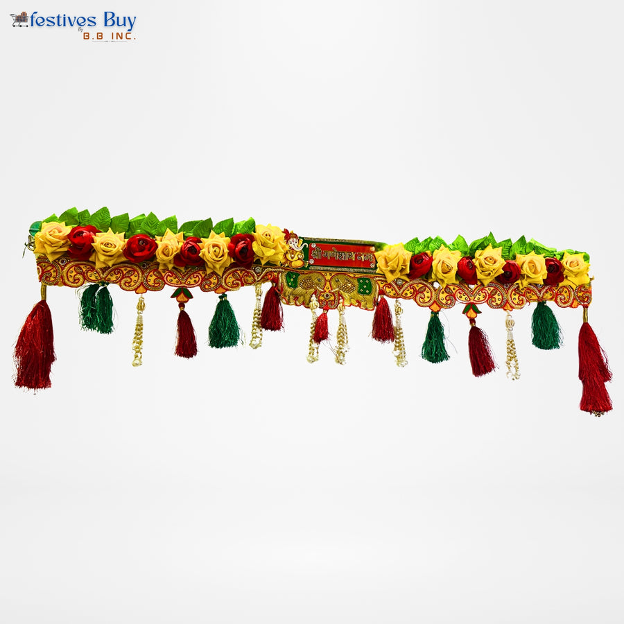Floral Toran Door Hanging – 38 Inch Decorative Entrance Decor with Tassels & Auspicious Centerpiece by Festives Buy