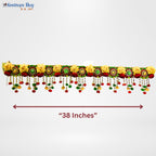 Floral Toran Door Hanging – 38 Inch Decorative Entrance Décor with Yellow & Red Flowers by Festives Buy