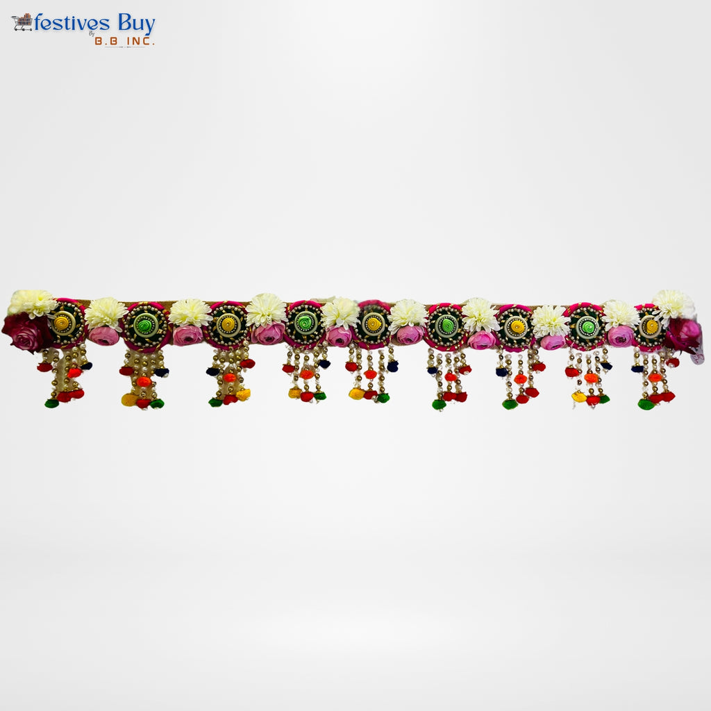 Floral Designer Toran – 40 Inch Decorative Door Hanging with Beads & Festive Embellishments by Festives Buy