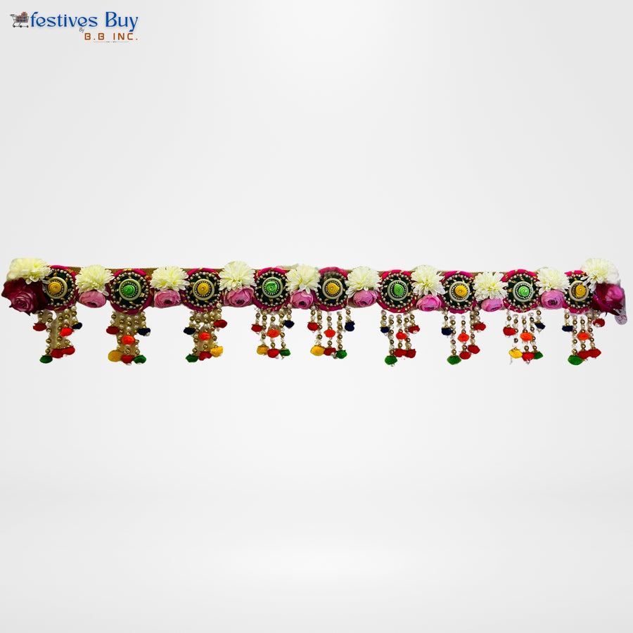 Floral Designer Toran – 40 Inch Decorative Door Hanging with Beads & Festive Embellishments by Festives Buy