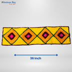 Golden Radiance Wool Rangoli – 36 Inch Washable Rexine Base by Festives Buy
