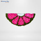 Half Round Wool Rangoli – 10 Inch Washable Rexine Base by Festives Buy