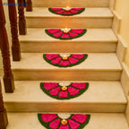 Half Round Wool Rangoli – 10 Inch Washable Rexine Base by Festives Buy