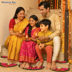 Half Round Wool Rangoli – 10 Inch Washable Rexine Base by Festives Buy