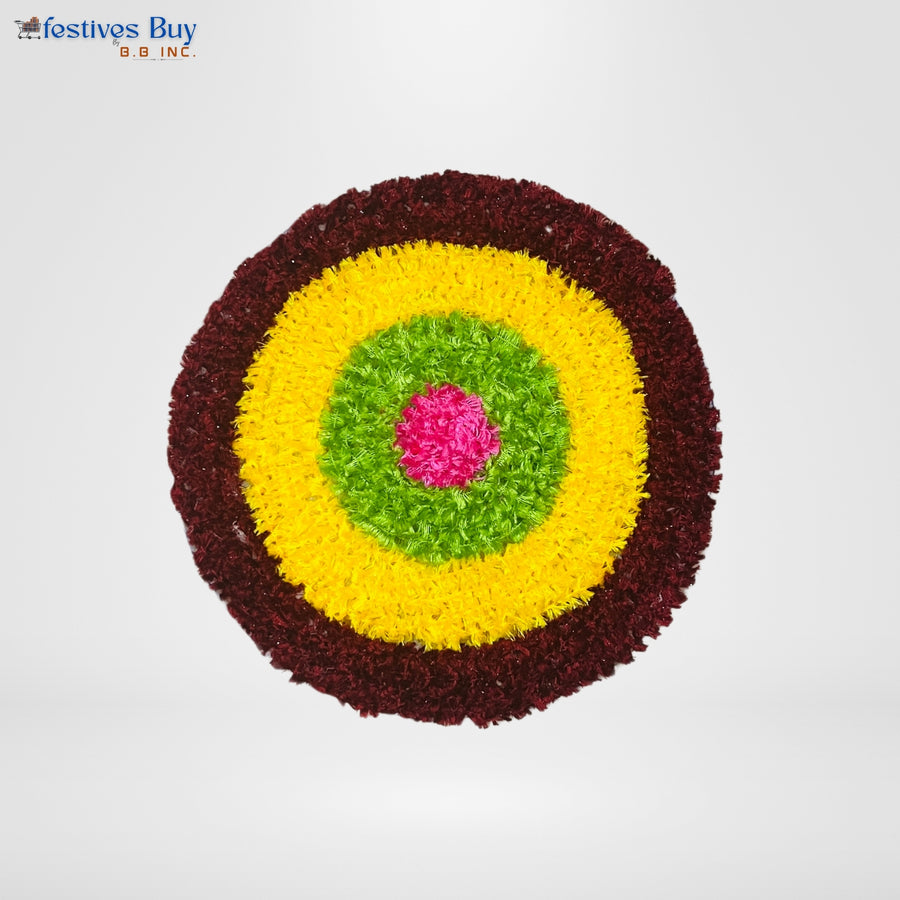 Handmade Fiber Wool Rangoli 10 Inch – Washable Rexine by Festives Buy