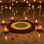 Handmade Fiber Wool Rangoli 10 Inch – Washable Rexine by Festives Buy