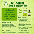 Jasmine Reed Diffuser Set – 100ml Fragrance Oil & Ceramic Bottle by Festives Buy