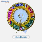Multicolor Designer Laddu Gopal Dress – 6 Inch Diameter | Golden Lace Poshak for Krishna Idol Puja & Janmashtami