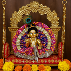 Pink & Purple Traditional Laddu Gopal Dress – 8 Inch Diameter | Silver Lace Krishna Idol Poshak for Janmashtami & Puja