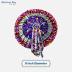 Pink & Purple Traditional Laddu Gopal Dress – 8 Inch Diameter | Silver Lace Krishna Idol Poshak for Janmashtami & Puja