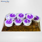 Purple Flower Tealight Candle Set – 10 Piece Decorative Floral Festive Candles by Festives Buy
