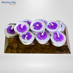 Purple Flower Tealight Candle Set – 10 Piece Decorative Floral Festive Candles by Festives Buy