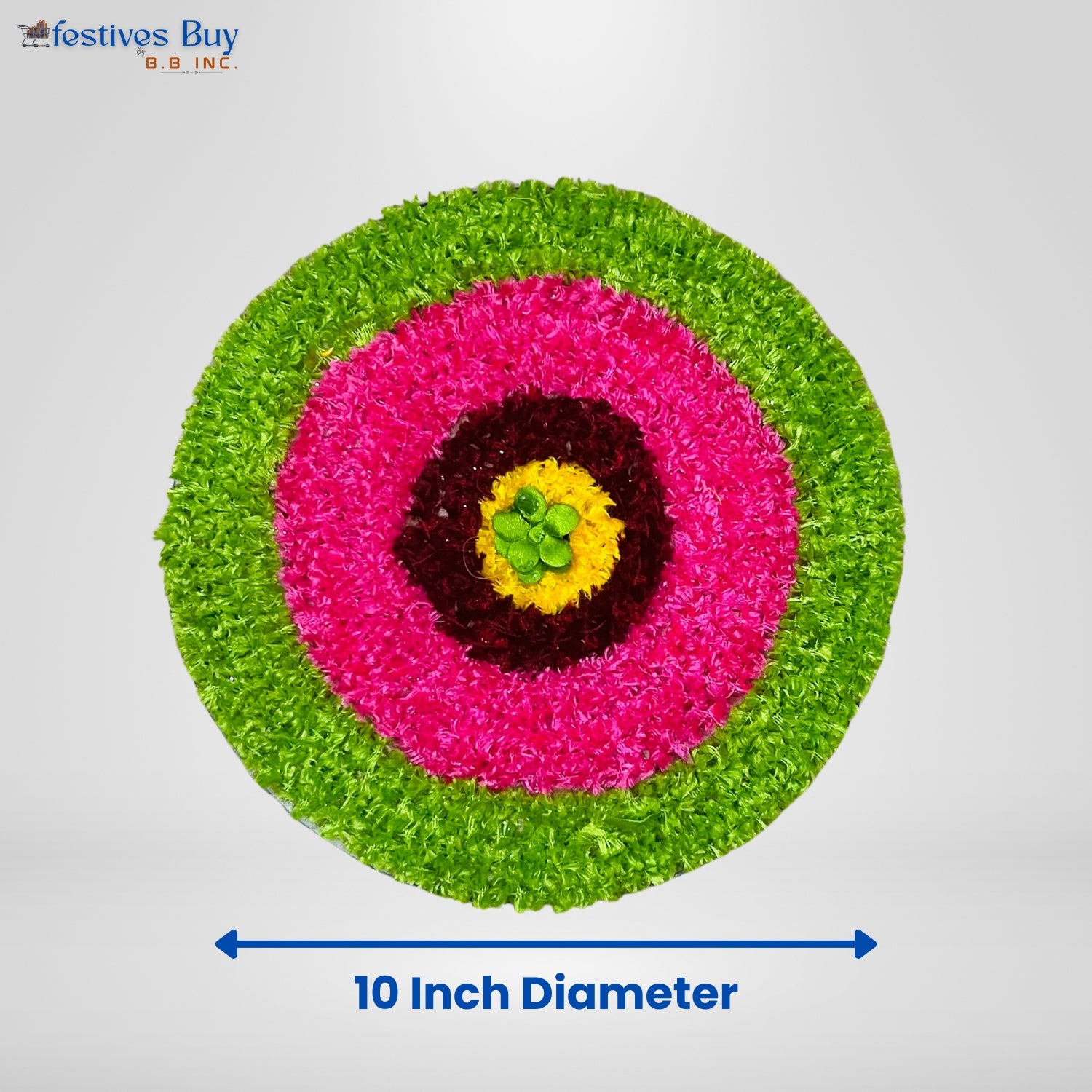 Radiant Harmony Wool Rangoli – 10 Inch Washable Rexine by Festives Buy