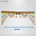 Rainbow Beaded Toran – 38 Inch Decorative Door Hanging with Bells by Festives Buy