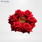 Red Rose Tealight Candle Holder Set – 10 Piece Decorative Festive & Wedding Décor by Festives Buy