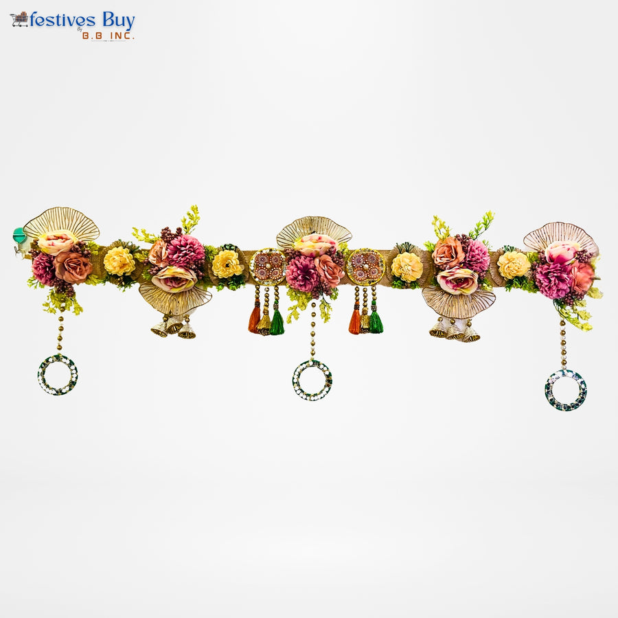 Regal Aura Toran – 40 Inch Designer Floral Door Hanging with Tassels