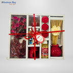 Rose Essence Aroma Gift Set – Ceramic Oil Burner & Reed Diffuser by Festives Buy