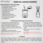 Rose Essence Aroma Gift Set – Ceramic Oil Burner & Reed Diffuser by Festives Buy