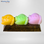 Rose Shaped Candle Set – 3 Piece Multi-Color Designer Floral Decorative Candles by Festives Buy
