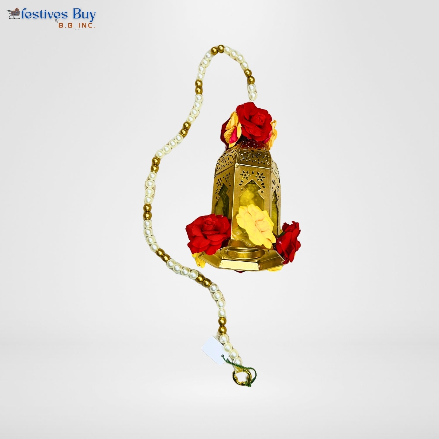 Royal Floral Hanging LED Diya – 29 Inch Battery Operated Decorative Lamp by Festives Buy