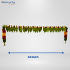 Sacred Mango Leaf Toran – 40 Inch Decorative Door Hanging with Bells by Festives Buy